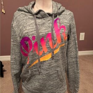 PINK Victoria's Secret Women's Gray Hoodie Sweater